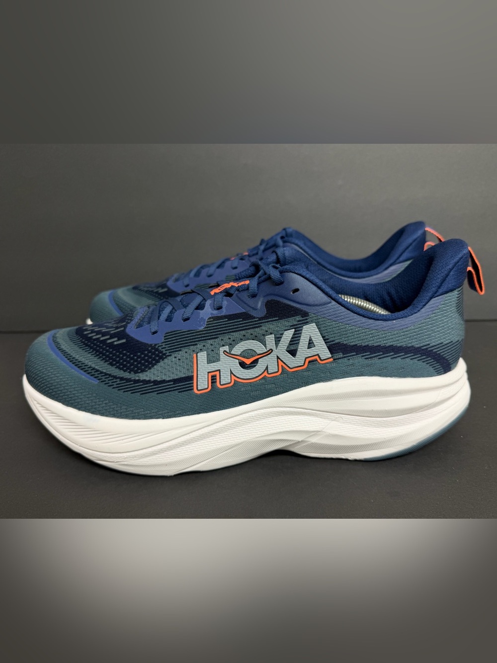 Hoka One One Skyflow Shoes Mens 13 2E Wide Varsity Navy Running BARELY WORN